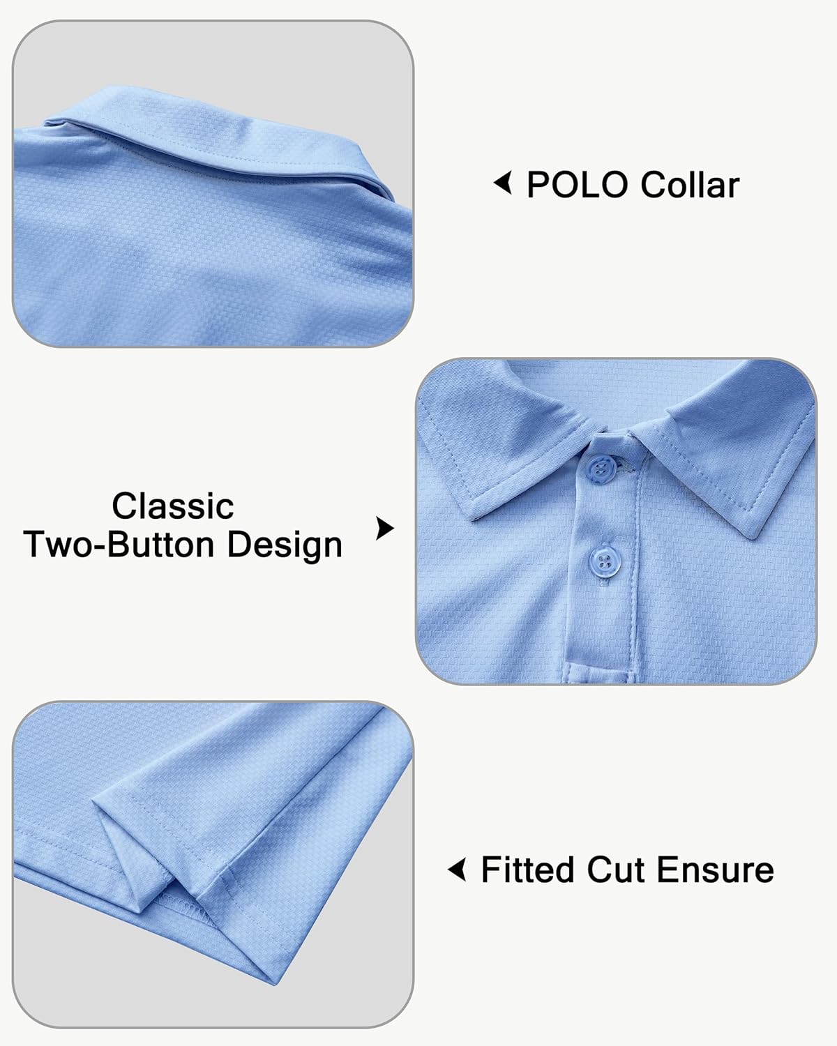 Boys' Performance Polo Shirt - Golf Grid Short Sleeve Collar Shirts Youth Stretch Quick Dry Lightweight Athletic UPF50+ - Image 5