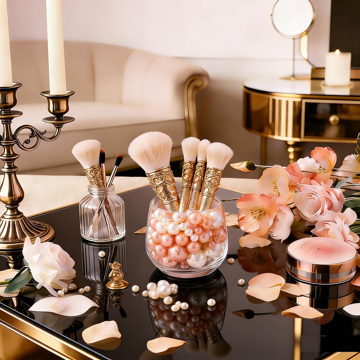 10150 PCS Rose Gold Vase Filler No Hole Faux Floating Pearl Beads for Centerpieces Vases Decorations Wedding Party Home Table Centerpieces Decor (8/14/20mm)