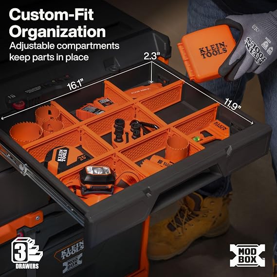 Klein Tools 54723MB MODbox Multi-Depth Three-Drawer Box