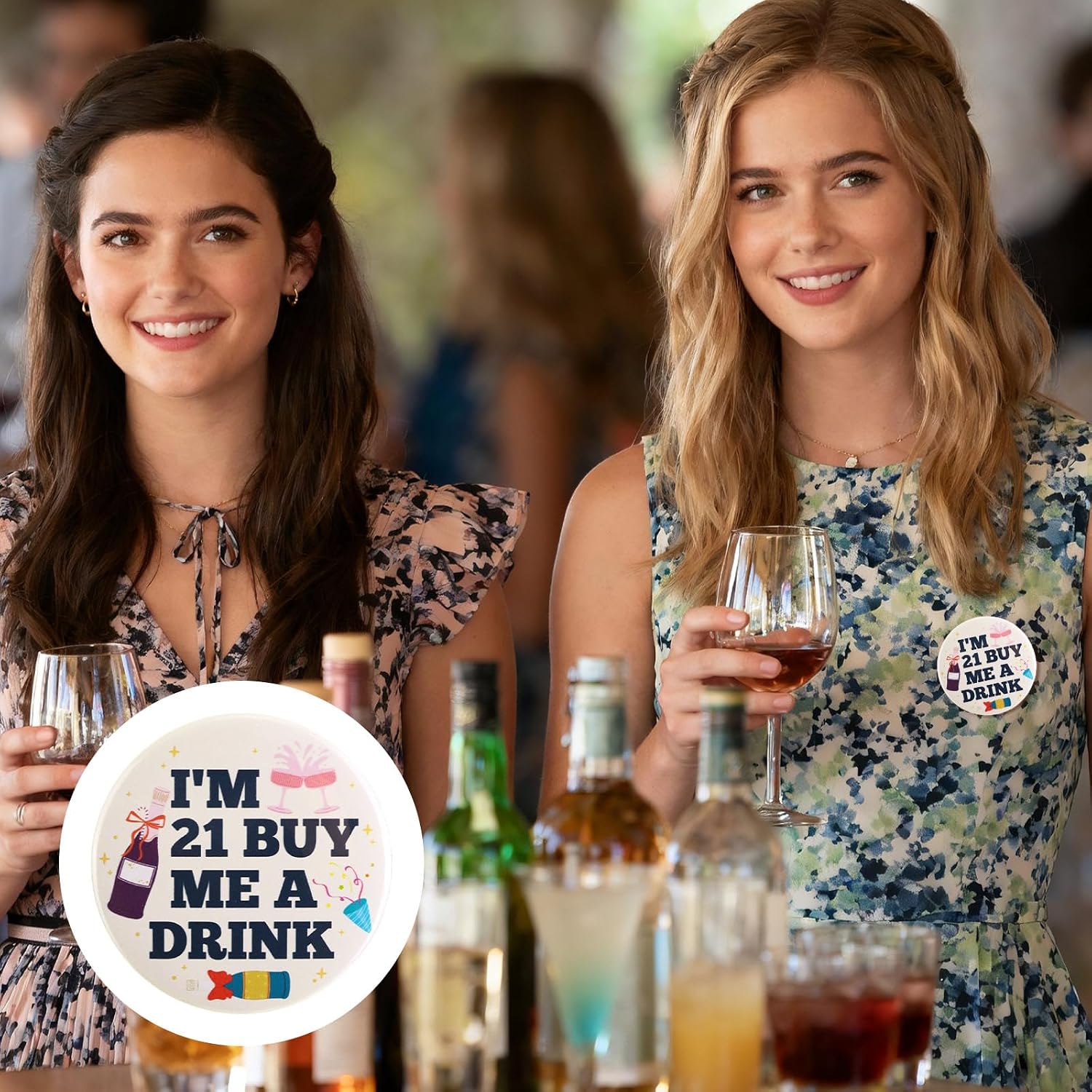 21st Birthday Decorations for Her, I’m 21 Buy Me A Drink 21st Birthday Pin 2.3in Funny Button Badge for Women Men Party Decorations Supplies Gift
