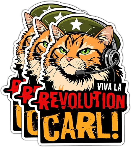 3 Pack 3 Inch Viva La Revolution Carl Stickers Dungeon Crawler Inspired