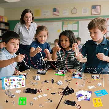 Bulk STEM Kits - 8 Set Electric Circuit Science Craft Kits for Kids Age 8-10 12-14 10-12, Girls Boys Arts and Crafts for Kids Ages 8-12 Gift Ideas, STEM Activities Projects Buzz Wire Maze Game