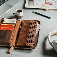 Organisateur De Voyage DONBOLSO Orlando - Pochette Cuir Vintage Marron Pour Passeport Et Documents