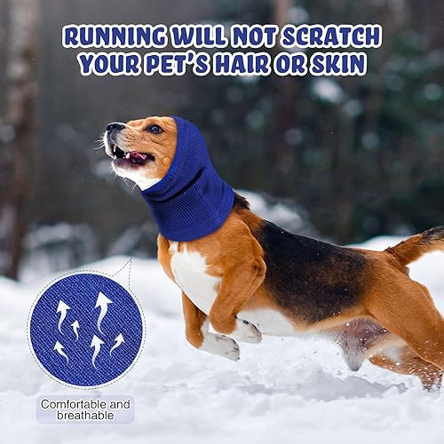 Miniatura 5 de 4 piezas de 3 tamaños para perros, cubierta para orejas de perro, sin solapa, a prueba de sonido, para perros, ladridos y baños, bufanda cálida de