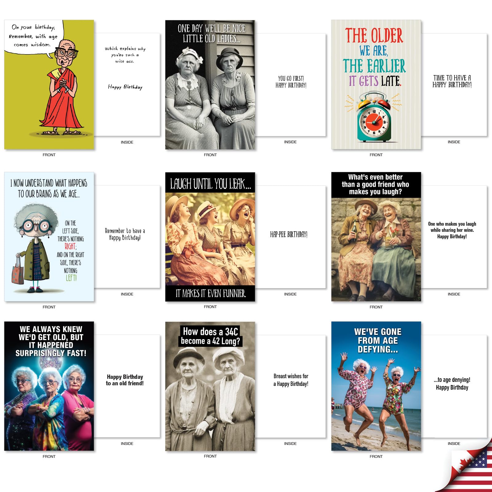 NobleWorks, 36 Assorted Box Set Funny Birthday Greeting Cards W/ 5 X 7 Inch Envelopes For Men And Women (36 Designs, 1 Each) Bday Pet Party AC10799BDG- B1x36 - View #10