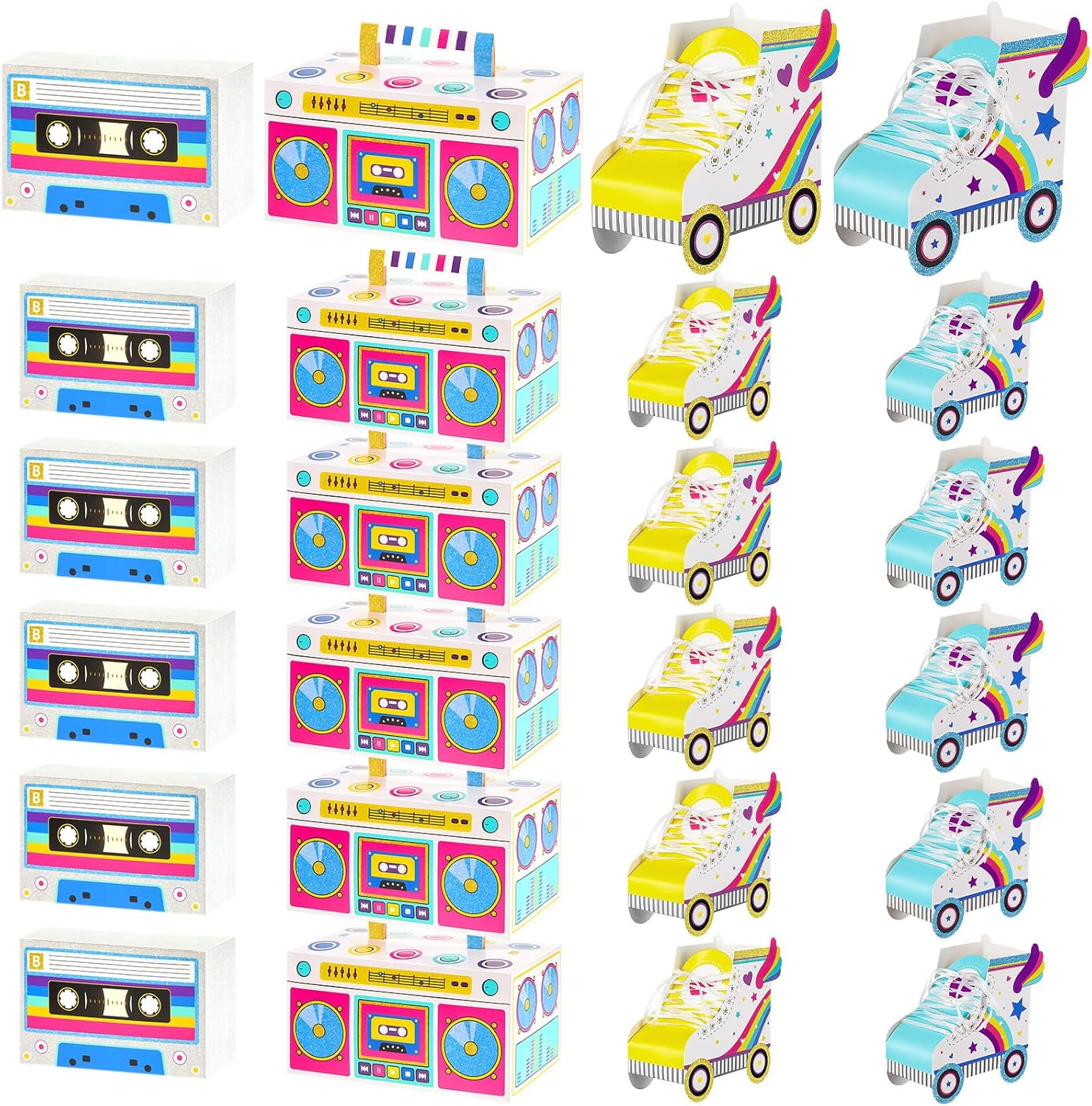 24 Pcs 80s 90s Party Favor Include 12 Pcs Roller Skate