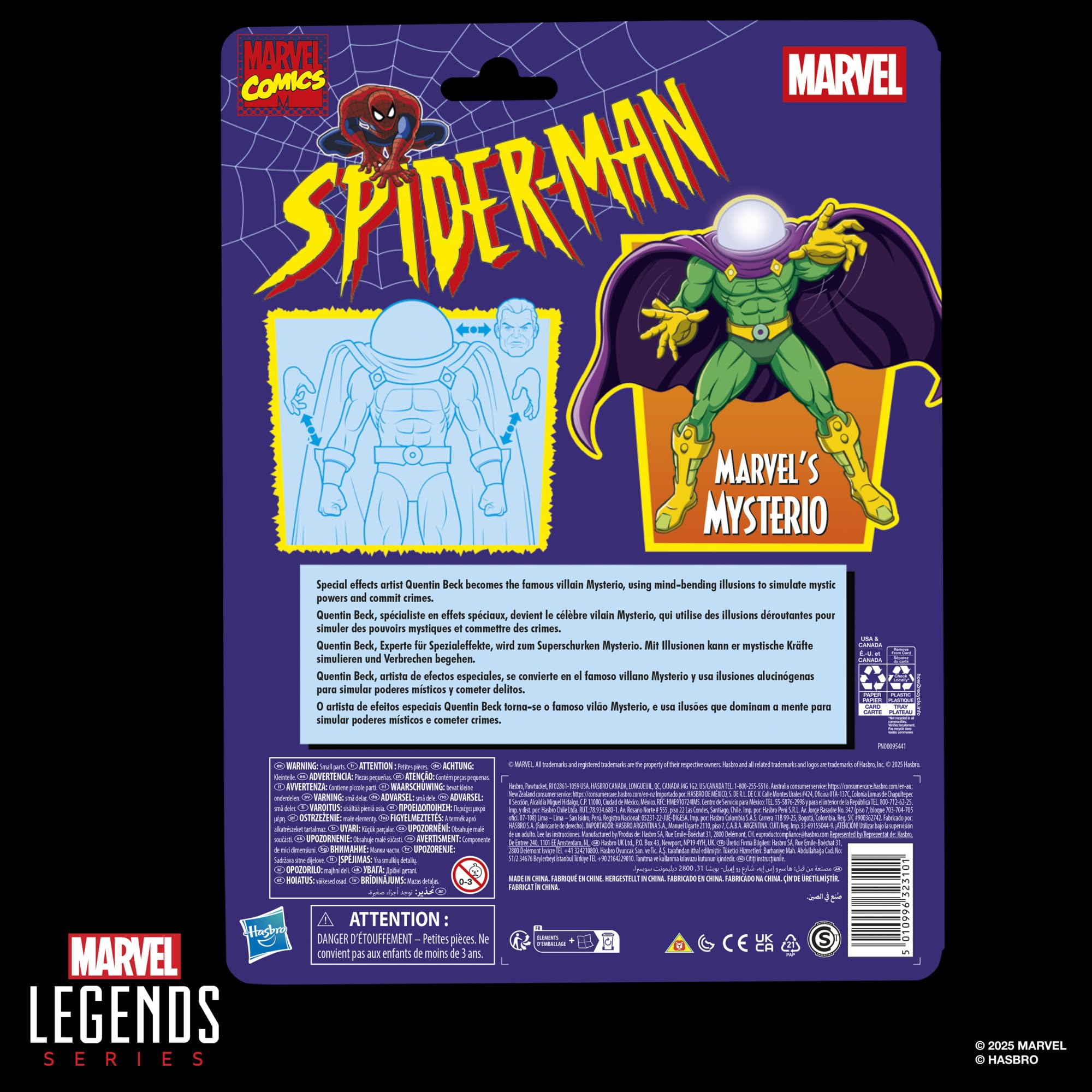 Marvel Legends Series Marvel's Mysterio, Retro Spider-Man da collezione, action figure da 15,2 cm
