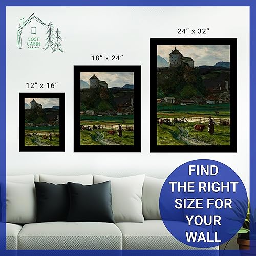 Miniatura 6 de Vista de la cabaña perdida de la vecindad de la fortaleza de Kufstein por Aleksander Gierymski  Impresión en marco biselado dorado  Reproducción de