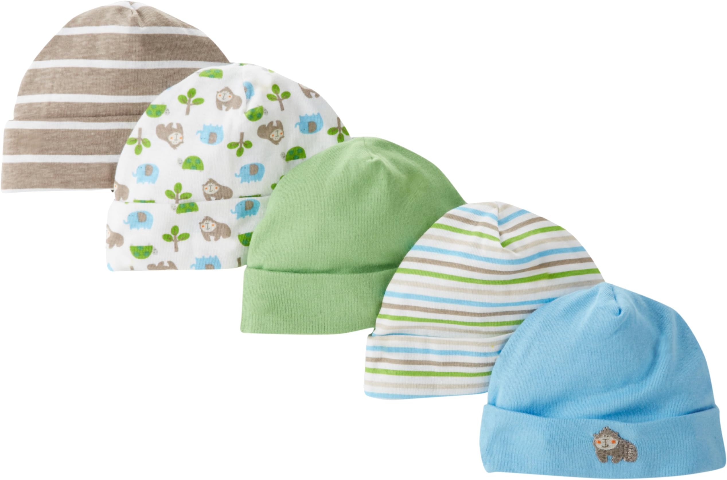 Gerber Baby-Boys Newborn Five-Pack Gorilla Cap