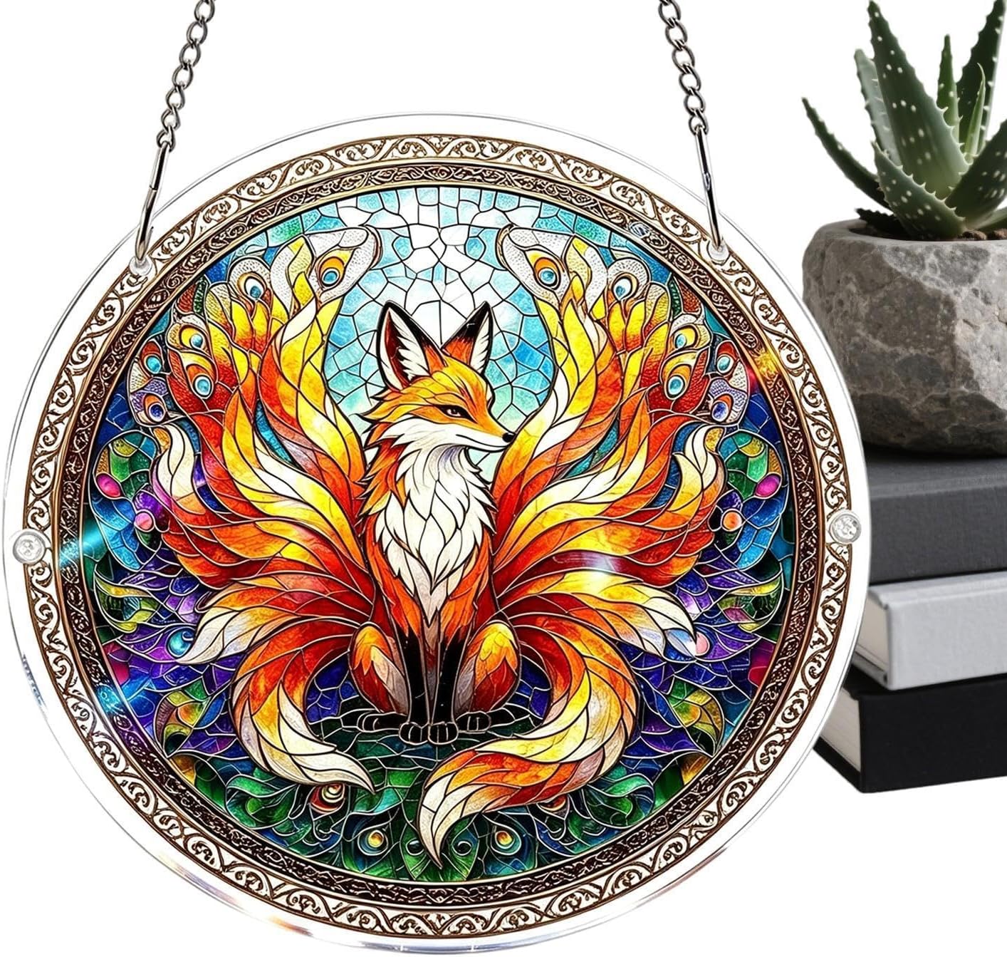 Acrylic Puzzle Sun Catcher, 2d Animal Hanging Decor, Vibrantly Colored Window Ornament with Reflective Feature, Handcrafted Style Animal Puzzle, Artistic Home Item for Indoor and Outdoor