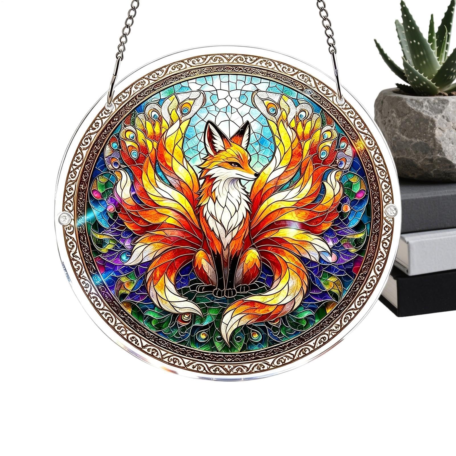 Acrylic Puzzle Sun Catcher, 2d Animal Hanging Decor, Vibrantly Colored Window Ornament with Reflective Feature, Handcrafted Style Animal Puzzle, Artistic Home Item for Indoor and Outdoor