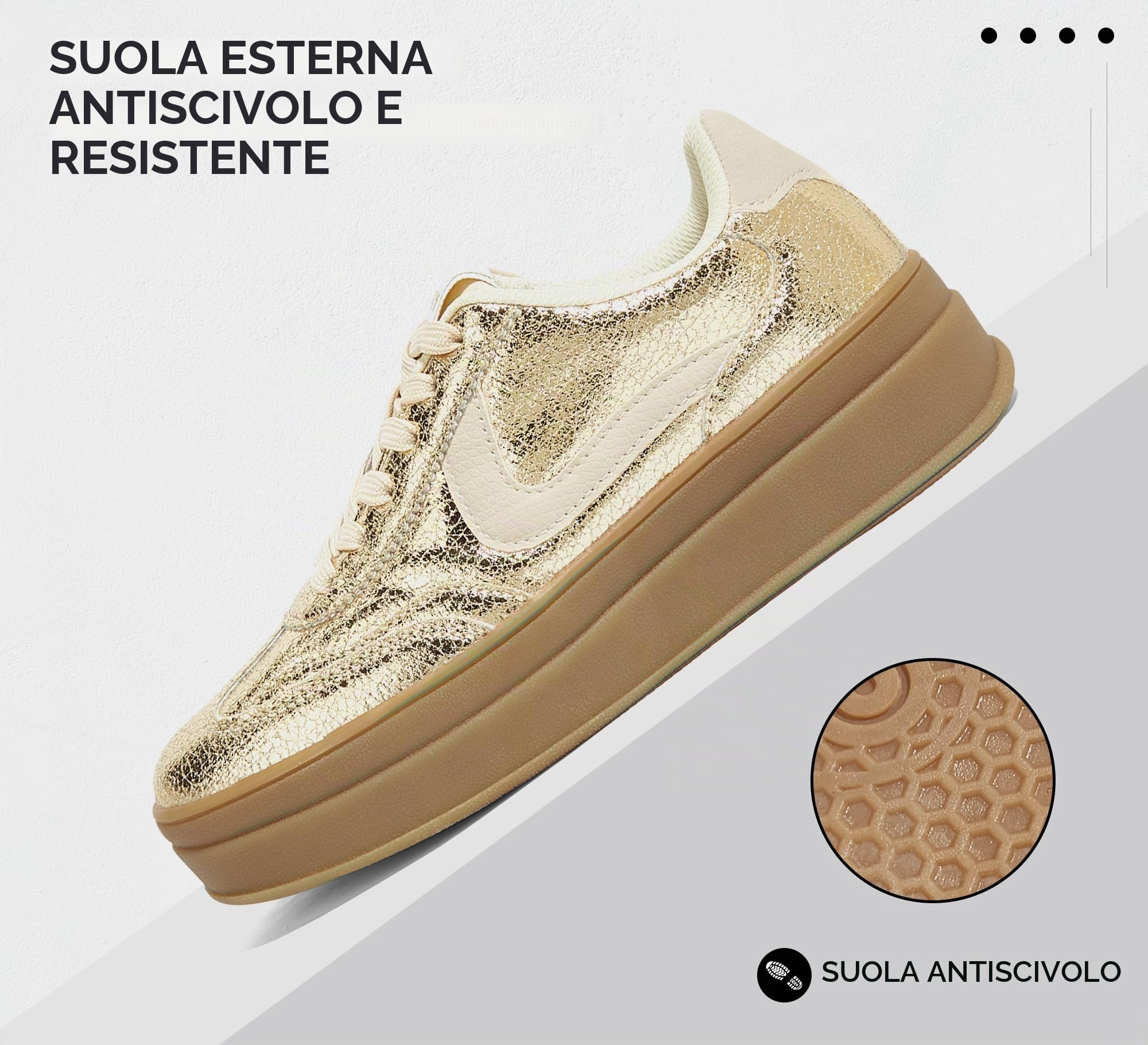 LUCKY STEP Scarpe da ginnastica da donna con plateau, stile retrò, casual, comode, suola spessa, eleganti, classiche, da tennis