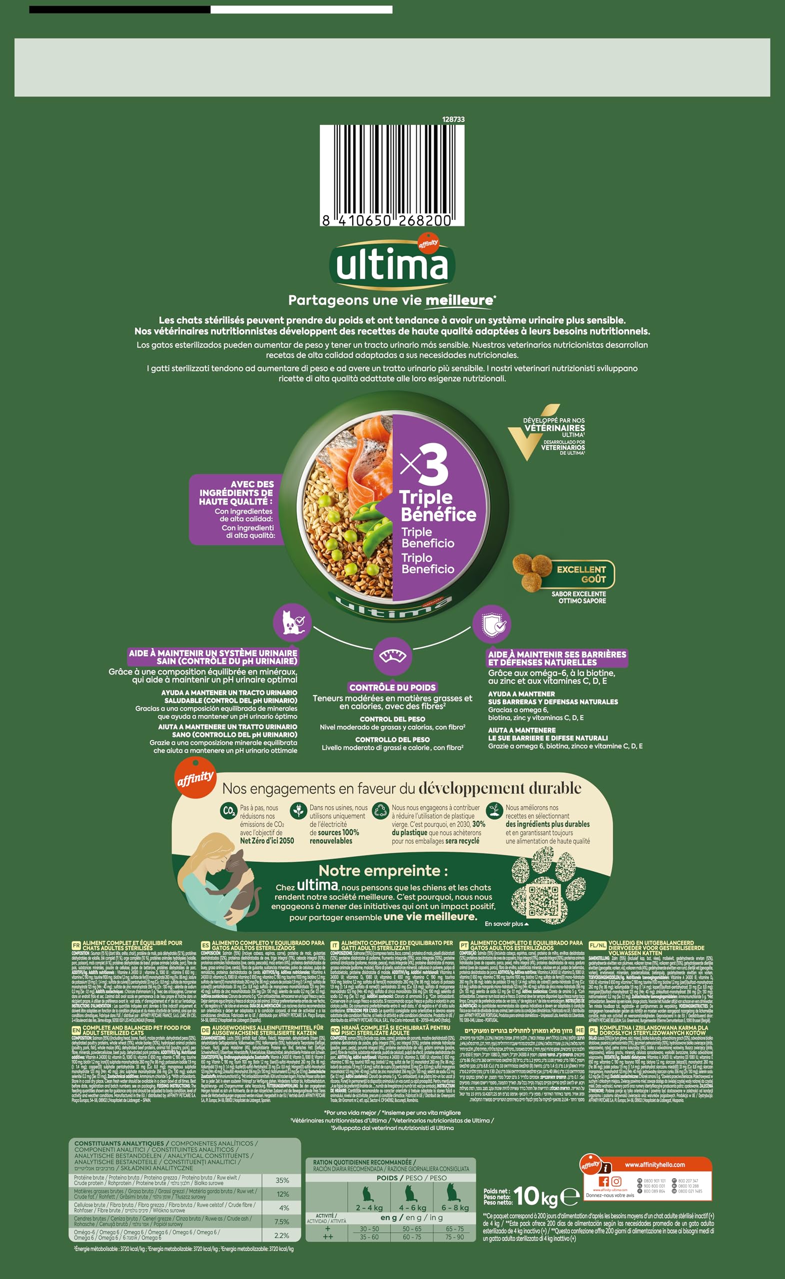 Ultima Sterilizzato Adult Salmone - Cibo secco per gatti - 10 kg