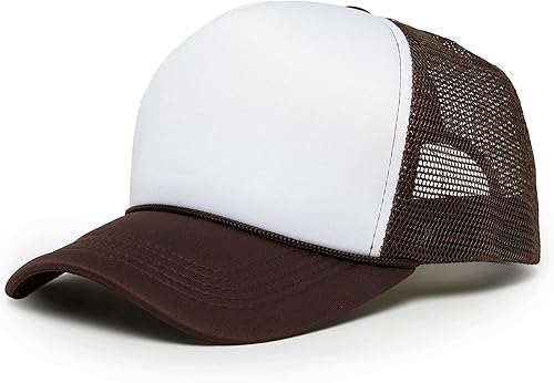 Funky Junque Gorra de camionero de espuma retro gorra de malla de verano sombrero sólido en blanco para hombres y mujeres ajustable correa vintage