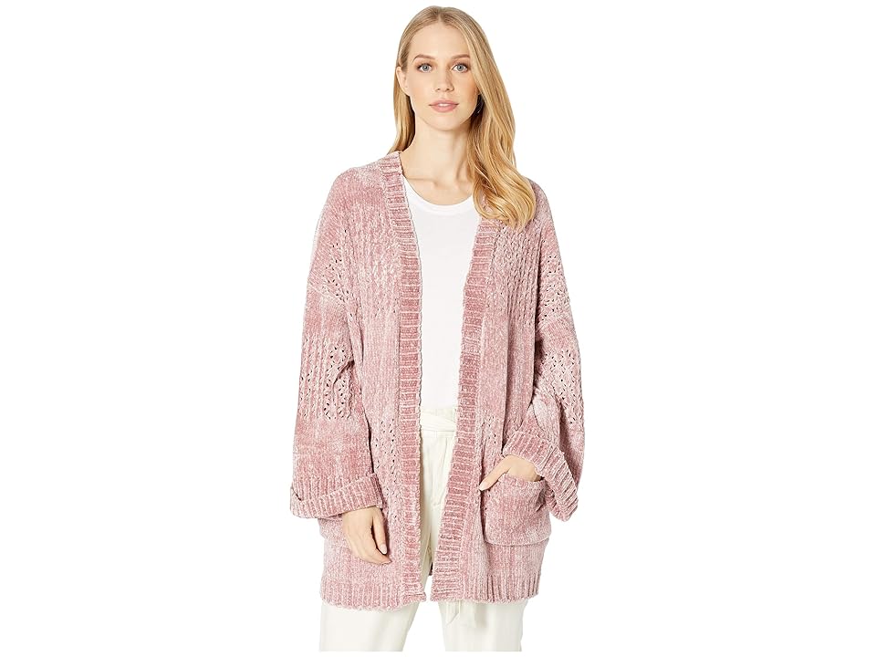 

MINKPINK Honey Chenille Cardigan (Pink) Women's Sweater