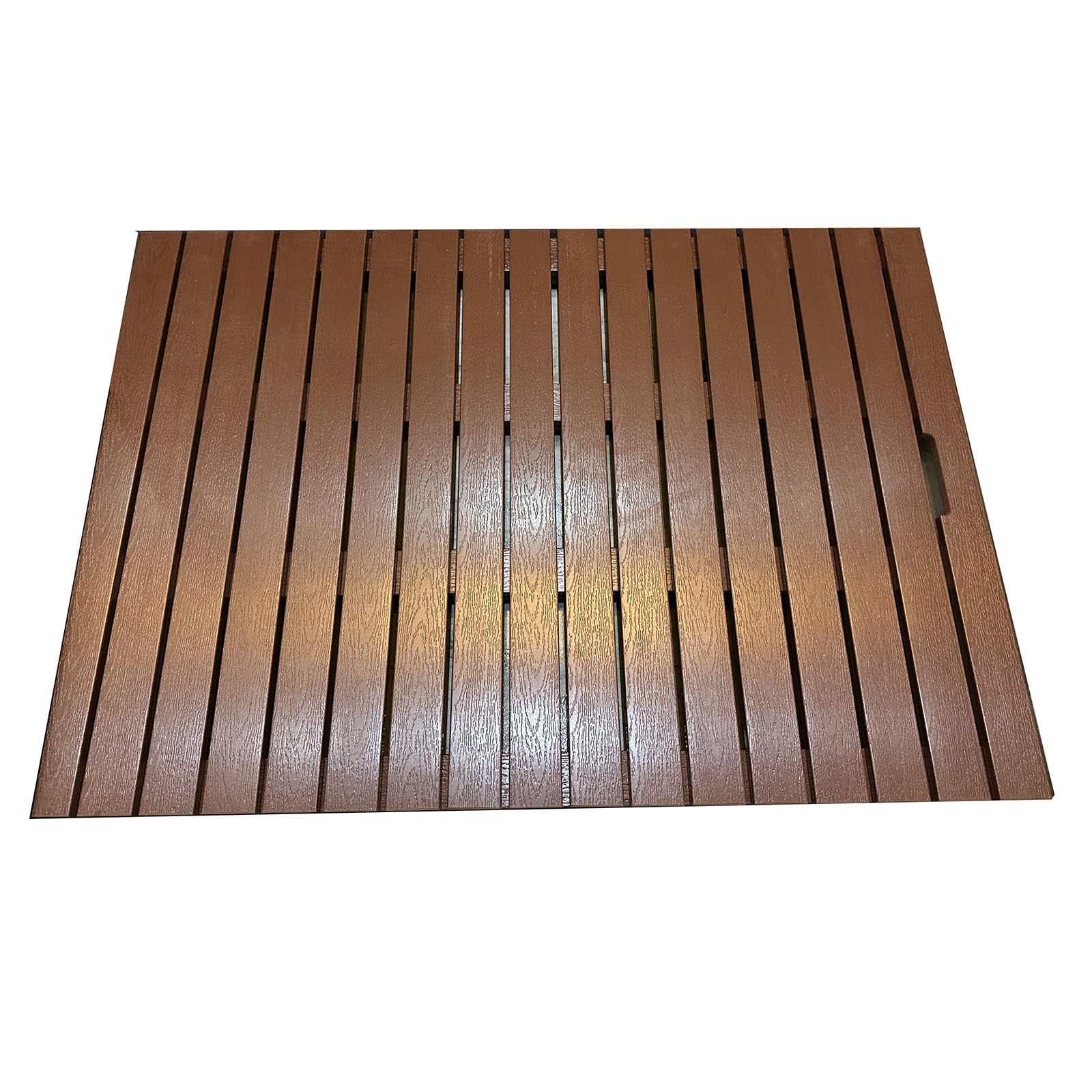 Wooden Bath Shower Mat,Waterproof Wooden Shower Board,Non-slip Solid Wood Floor Mat Bathroom Shower Mats with Non-slip Feet,Bath Wooden Mats with Carry Handle (Orange,90x90cm(35.4x35.4in))