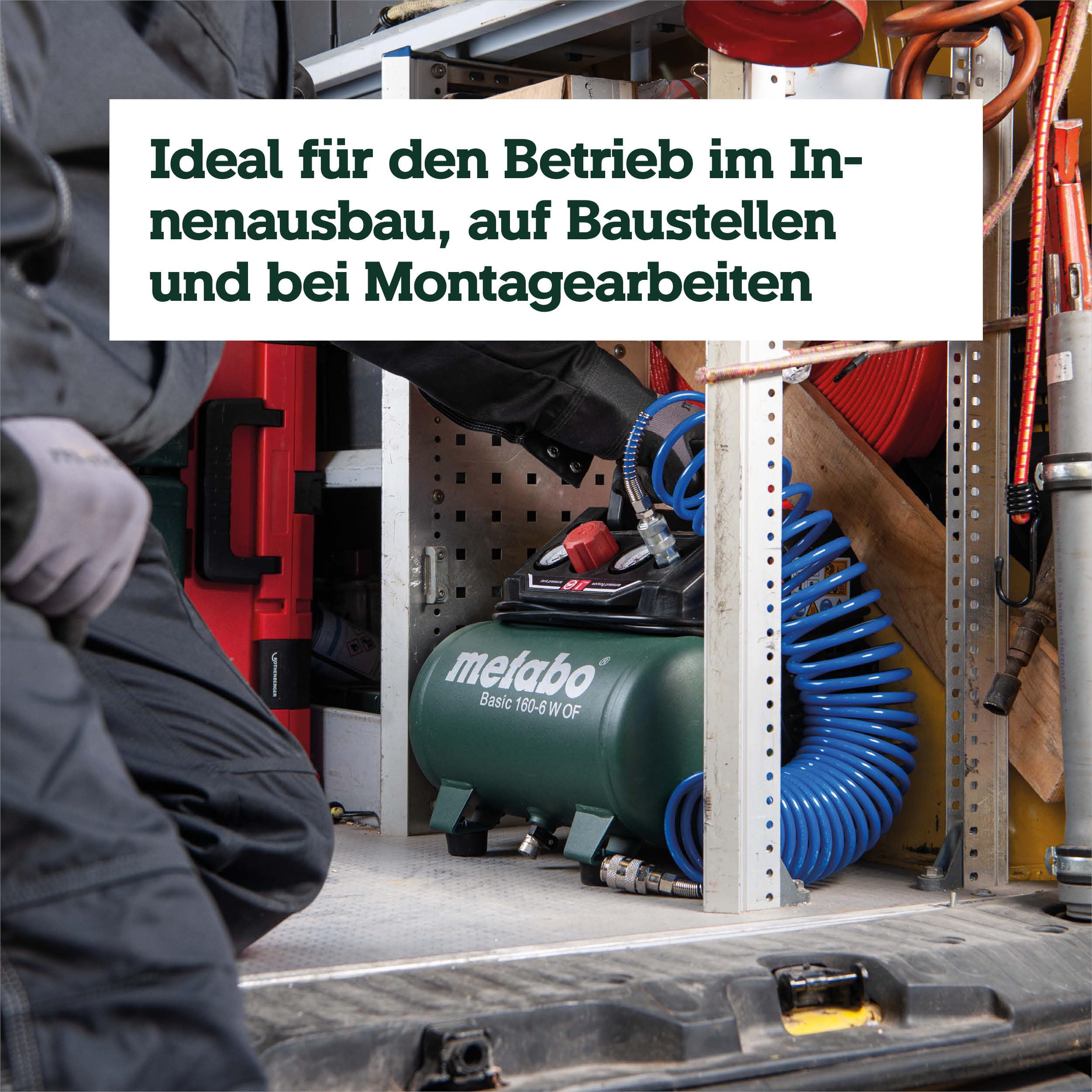 metabo Kompressor Basic 160-6 W OF, 6 l Druckluftkompressor, Tragbar