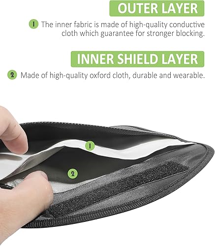 Miniatura 3 de Faraday - 2 bolsas Faraday, con bloqueo de señal RFID, con GPS, antirastreo, carteras de blindaje, accesorios de automóvil, bolsa antiradiación,