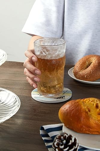 Miniatura 8 de Juego de 6 posavasos de cerámica absorbentes con soporte, bonitos diseños divertidos, estilo moderno de granja, únicos y personalizados para