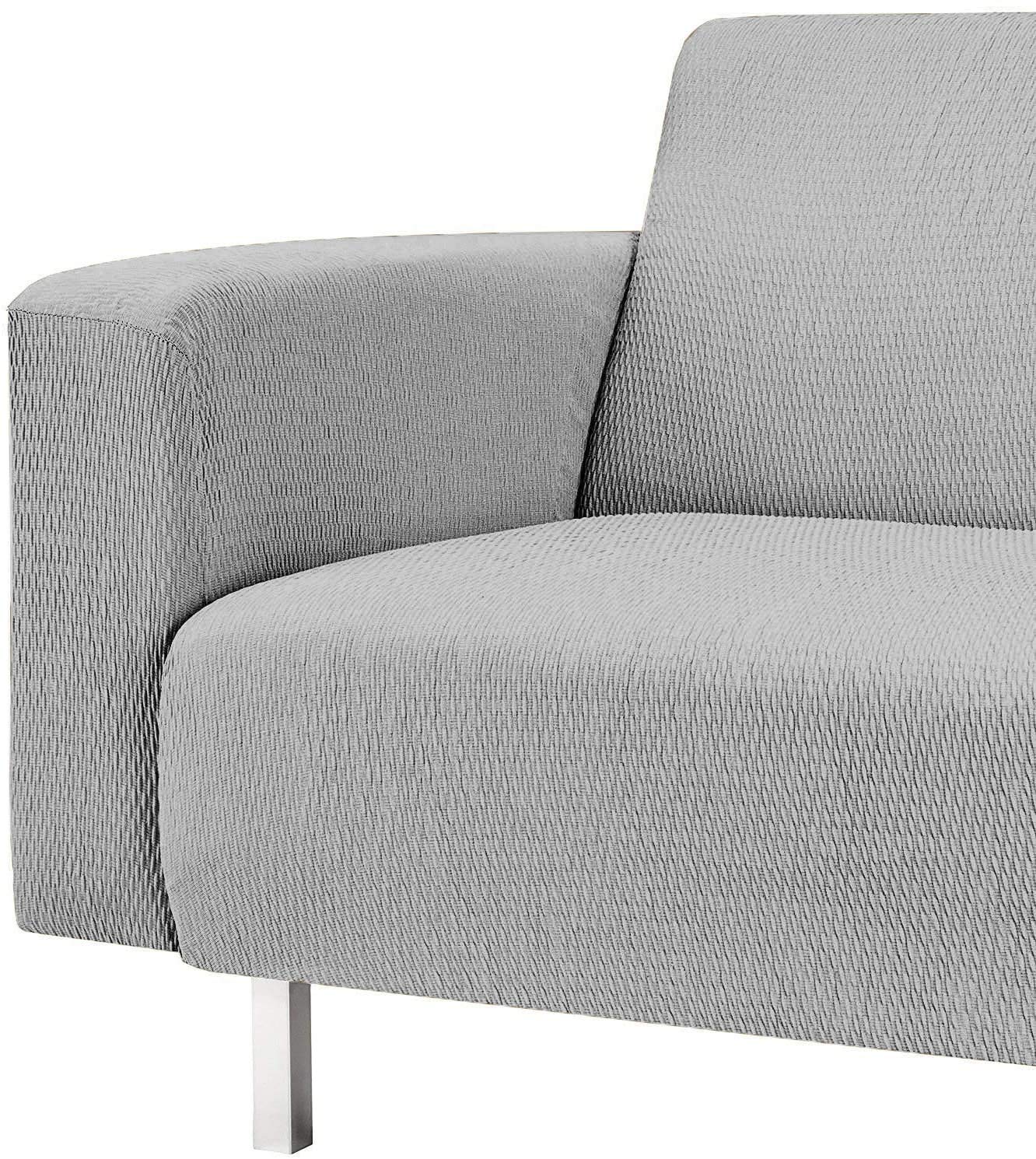 Pucet - Hoekbank 3-zits met chaise longue - Stof grijs - Links - 286x1