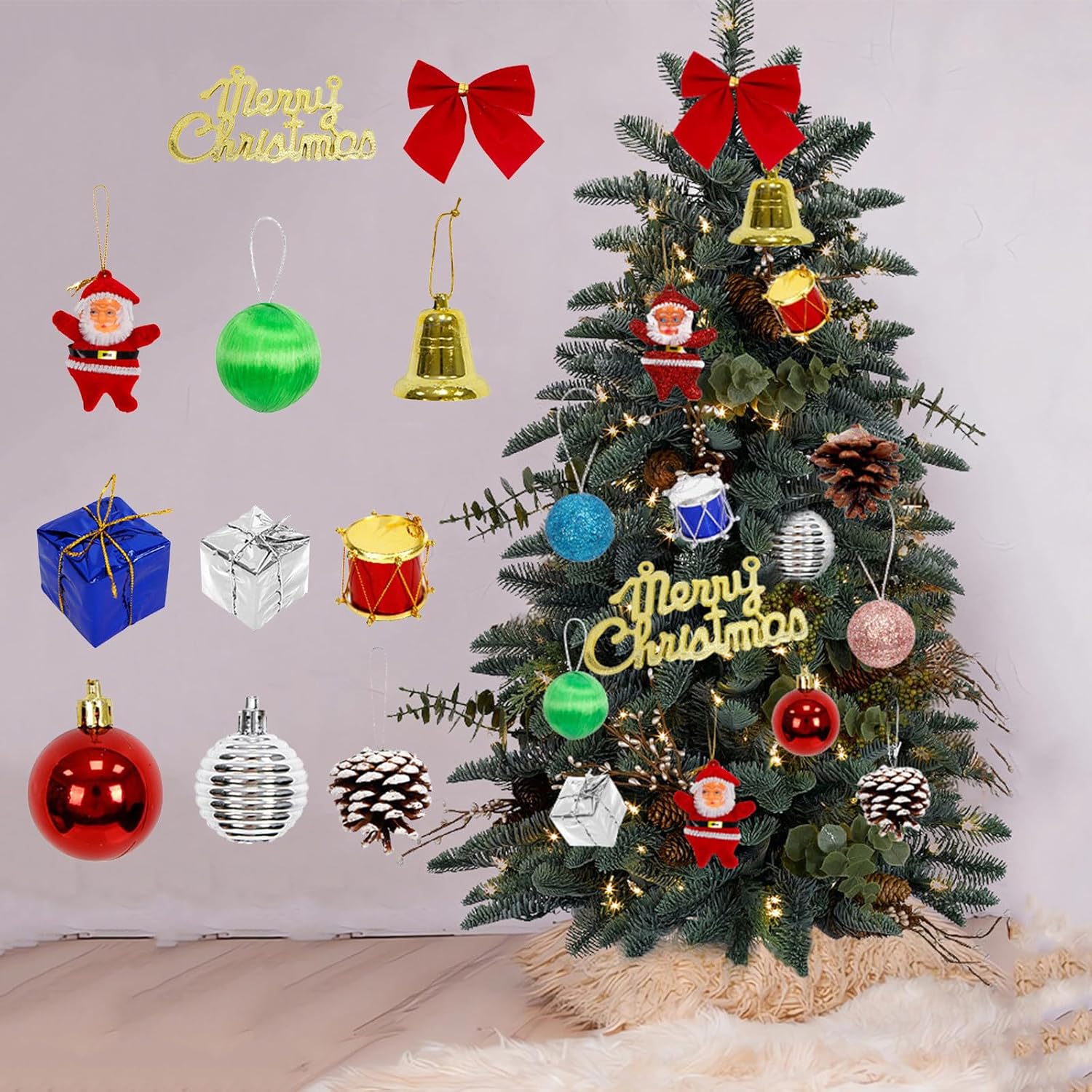 Christmas Small Pendant Christmas Ball Bow Bell Pinecone