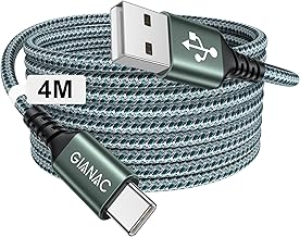 USB C Cable Fast Charging [4M] USB C Cable Long Cable Fast Charging Type C 3.1A Type C Charger and Sync for Galaxy S20/S10/S9, Huawei P40/P30/P20, Redmi Note 9 Pro/9/8 etc