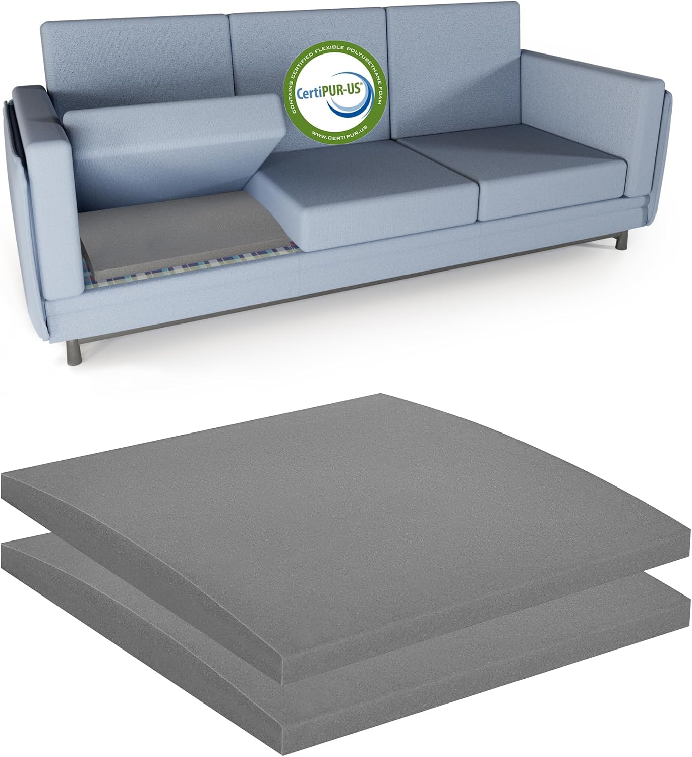 RinkaiS 2 Pcs 20" x 20" Foam Cushion Couch Cushion Support