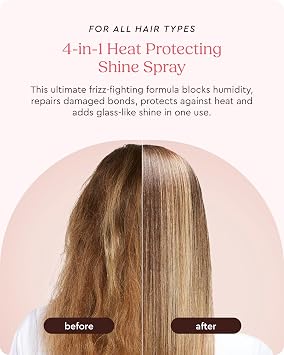 glaze MirrorGlaze Super Sleek Hair Shine Spray Transforms Frizz to Glass-Like Shine, Protects from Heat, Blocks Humidity + Repairs Bonds 6.4 oz
