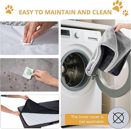 Miniatura 8 de EGOHOME Cama ortopédica duradera para perros grandes, cama para mascotas de espuma viscoelástica con lados, antideslizante y jaula de huevos de