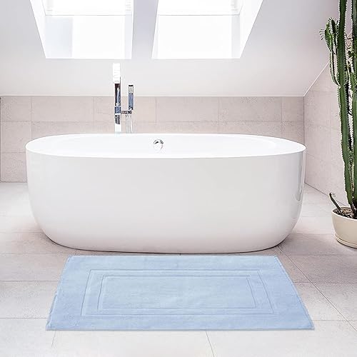 Miniatura 9 de Feather & Stitch - 2 tapetes de baño similares a toallas (30 x 21 pulgadas), tapete de rizo 100% algodón para hotel, spa, ducha, tapetes suaves y