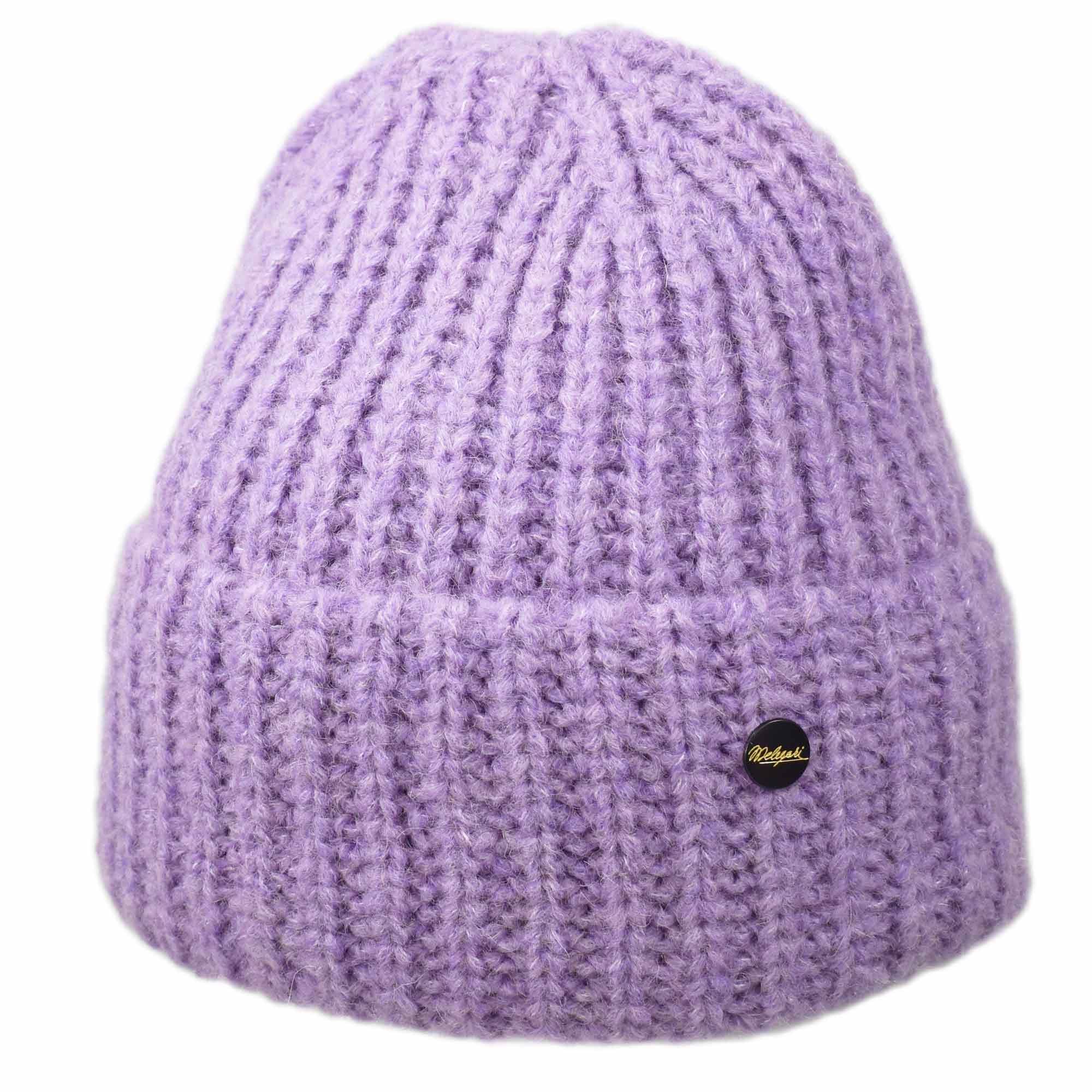 Melegari Bonnet en tricot avec revers | Beanie Marika | Mélange de laine et d'alpaga | manufacture allemande de haute qualité | Unisexe