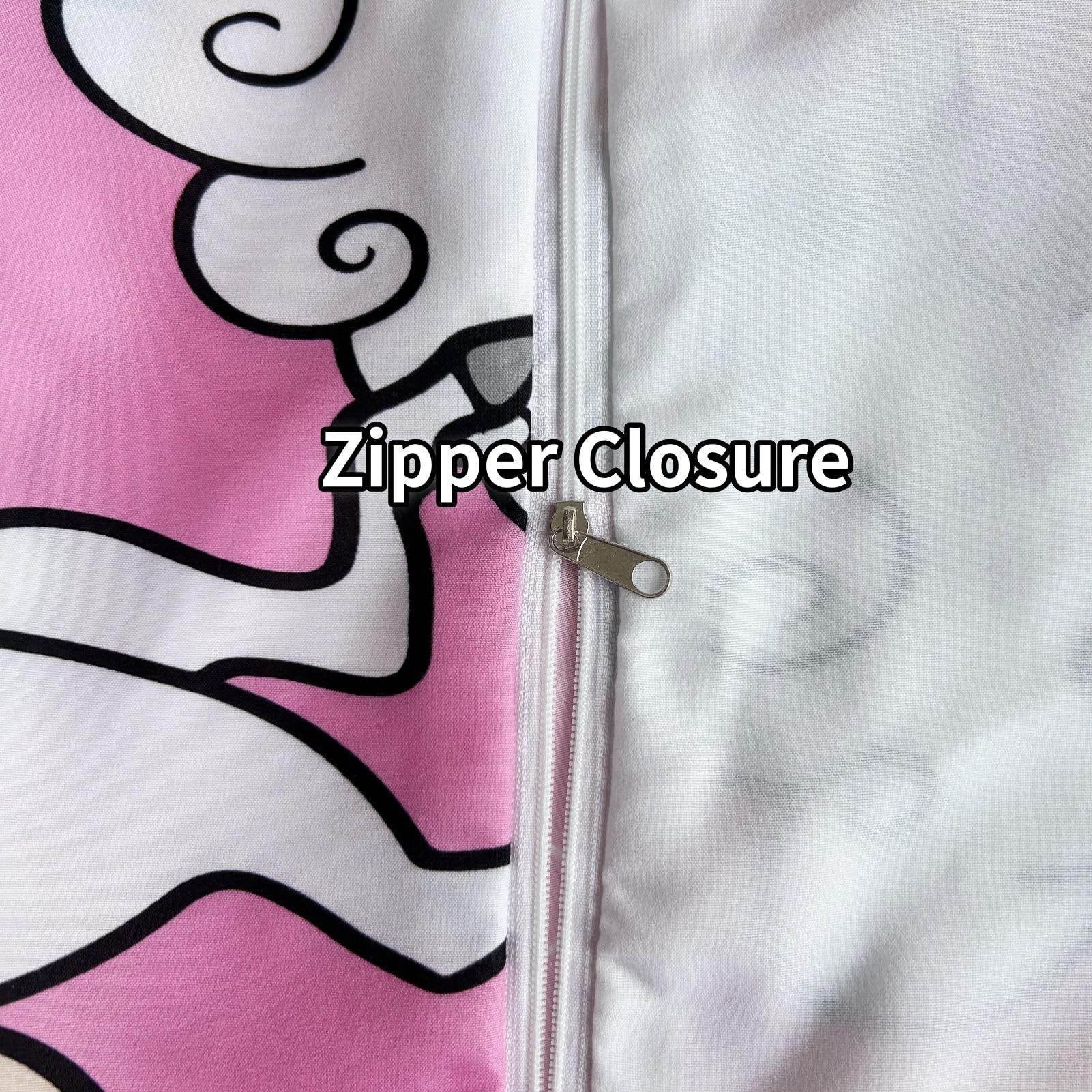 ANHOPE Unicorn Duvet Cover Set Soft Lightweight 3 Piece Bedding Set including 2 Pillowcase Pink Background Colorful Rainbow Unicorn Cloud Print Pattern Kids Girls Quilt Cover with Zipper Closure Single - Image 4