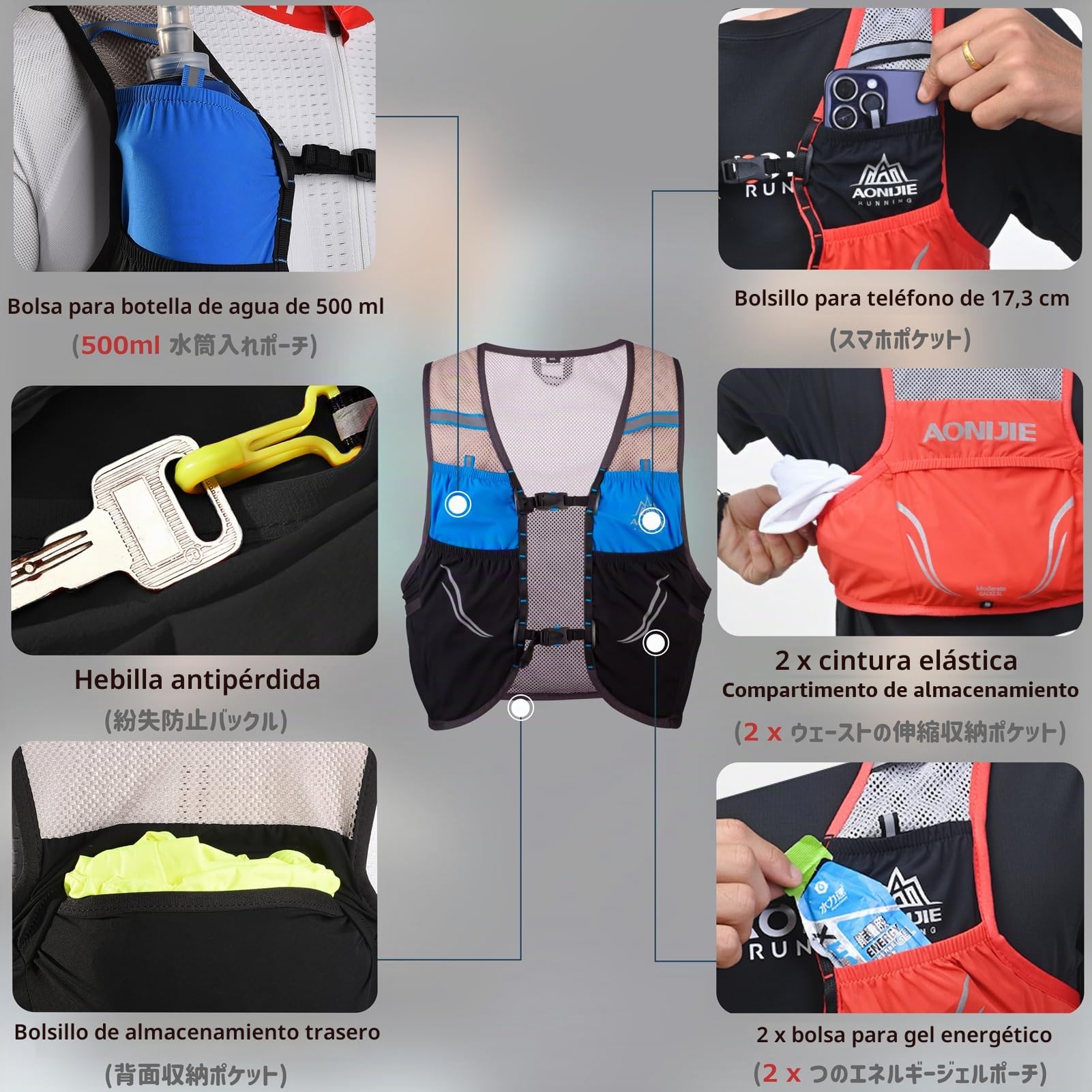 Azarxis Mochila de Hidratación Ultraligero Chaleco Hidratacion Trail Running Mujer Hombre para Ciclismo Senderismo Escalada Corriente