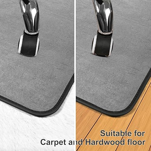 Miniatura 4 de Placoot Tapete de pana resistente para silla de oficina para alfombras y suelos de madera dura, tapete de piso de tres pliegues, tapete para silla