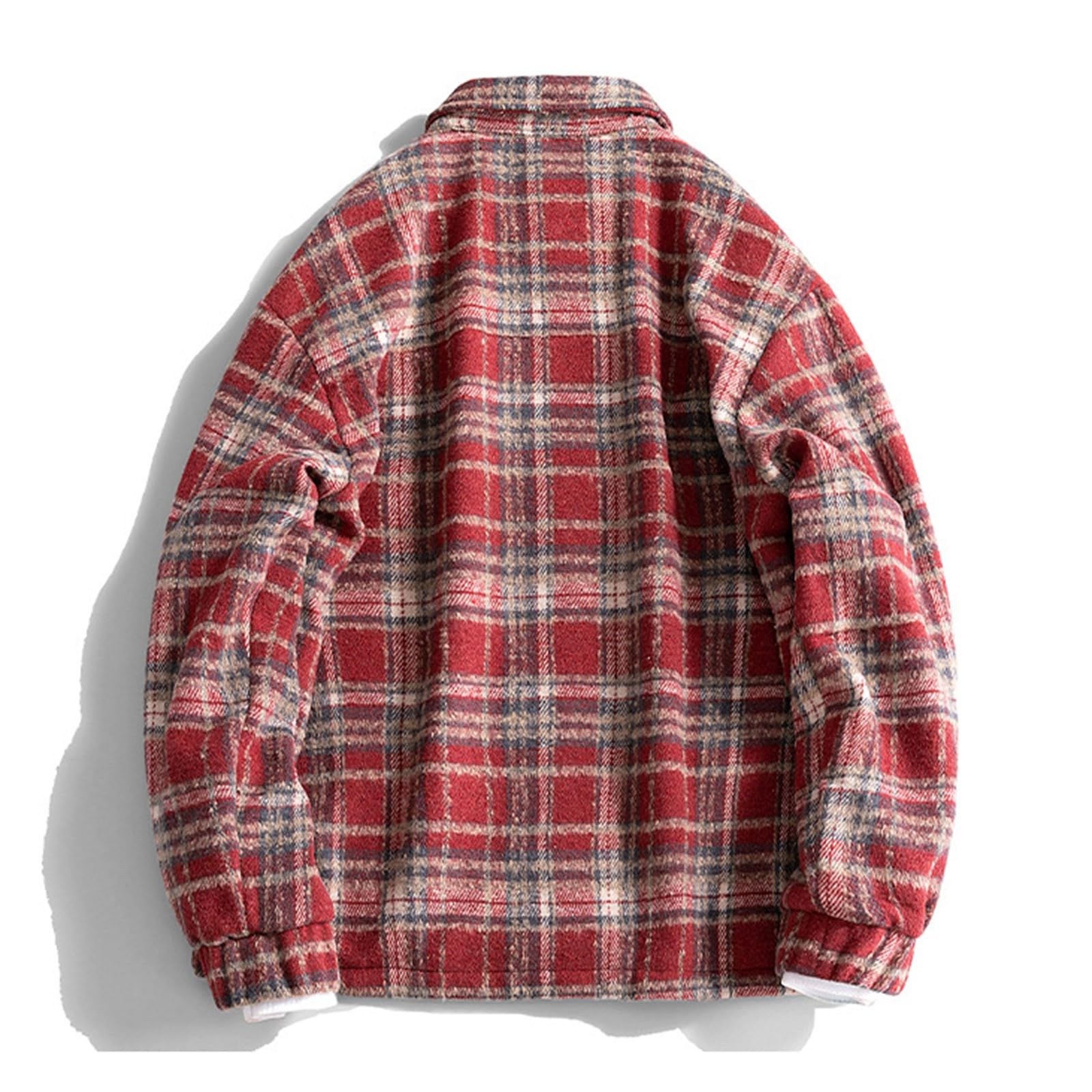 Generisch Camicia da uomo a quadri, in flanella, a maniche lunghe, casual, con bottoni, per il tempo libero, con tasca sul petto, vestibilità normale, per ragazzi, in cotone, con bottone, in flanella,