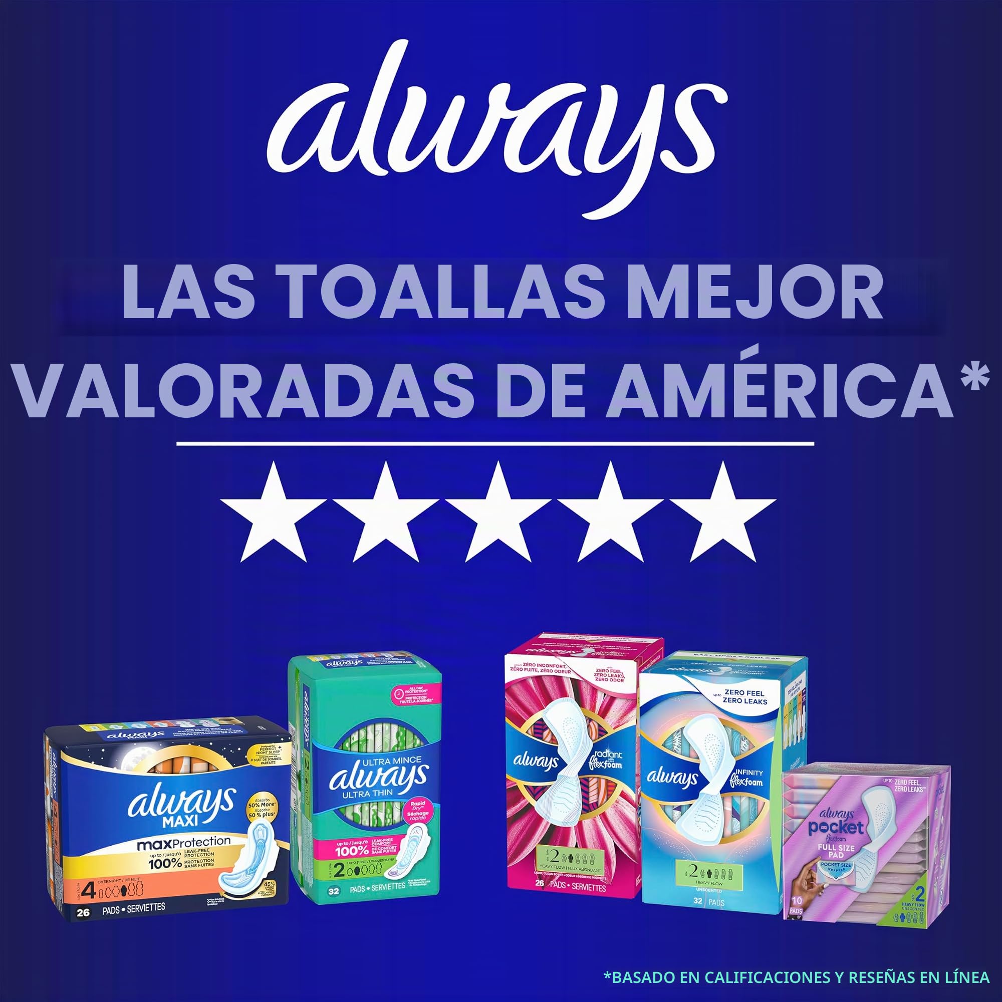 Always Maxi Overnight Pads con alas, tamaño 5, extra pesadas durante la noche, sin perfume, 72 unidades