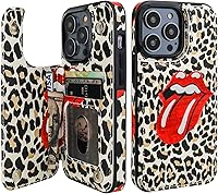 Vista 20 de HAOPINSH Funda tipo cartera para iPhone 14 Pro con tarjetero, patrón de flores pálidas en la parte trasera, de piel sintética, con ranuras