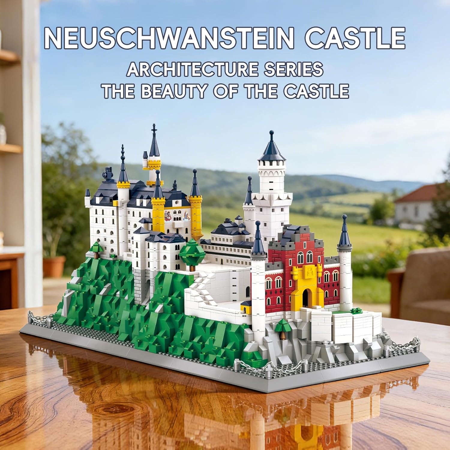 Neuschwanstein Castle Architecture Building Set 1969 Pcs Large German Bavaria Landmark Model Kit for Adults Collectible World Famous Building Construction Project DIY Home Decor Display Gift