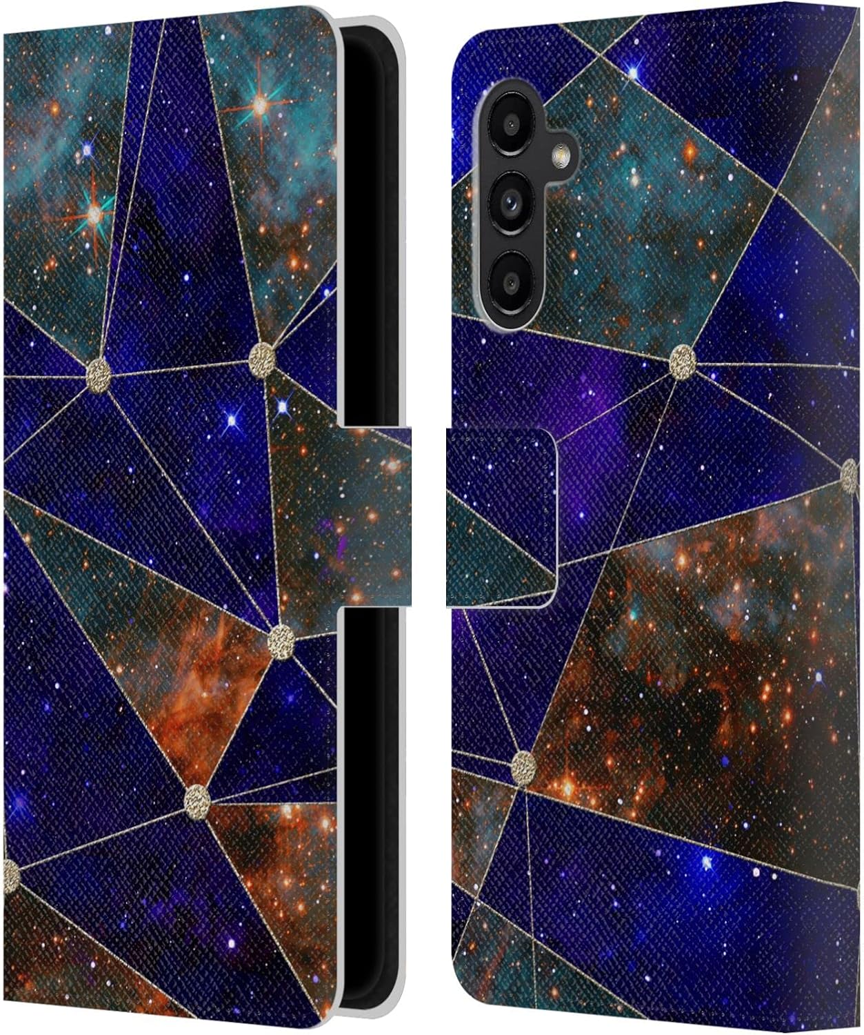 Head Case Designs Officially Licensed Cosmo18 Star Connections Space Leather Wallet Case Compatible with Samsung Galaxy A13 5G (2021)