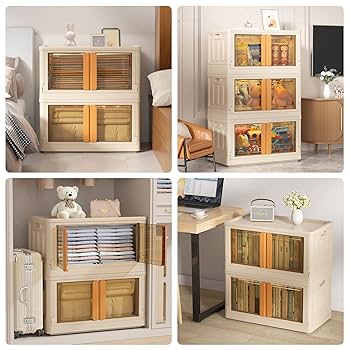 Amazon.com - HAIXIN Plastic Storage Bins with Clear Door