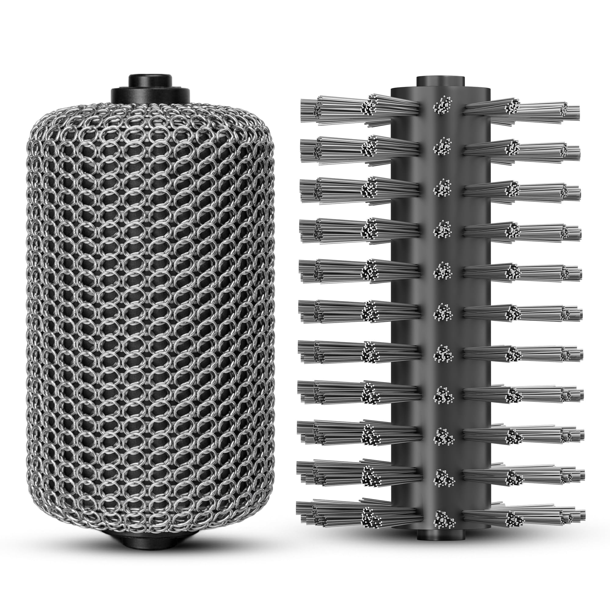2 testine di ricambio per la pulizia della griglia elettrica, catena in acciaio inox e filo per la pulizia della griglia del barbecue, testine intercambiabili per GRILLION Electric Grill