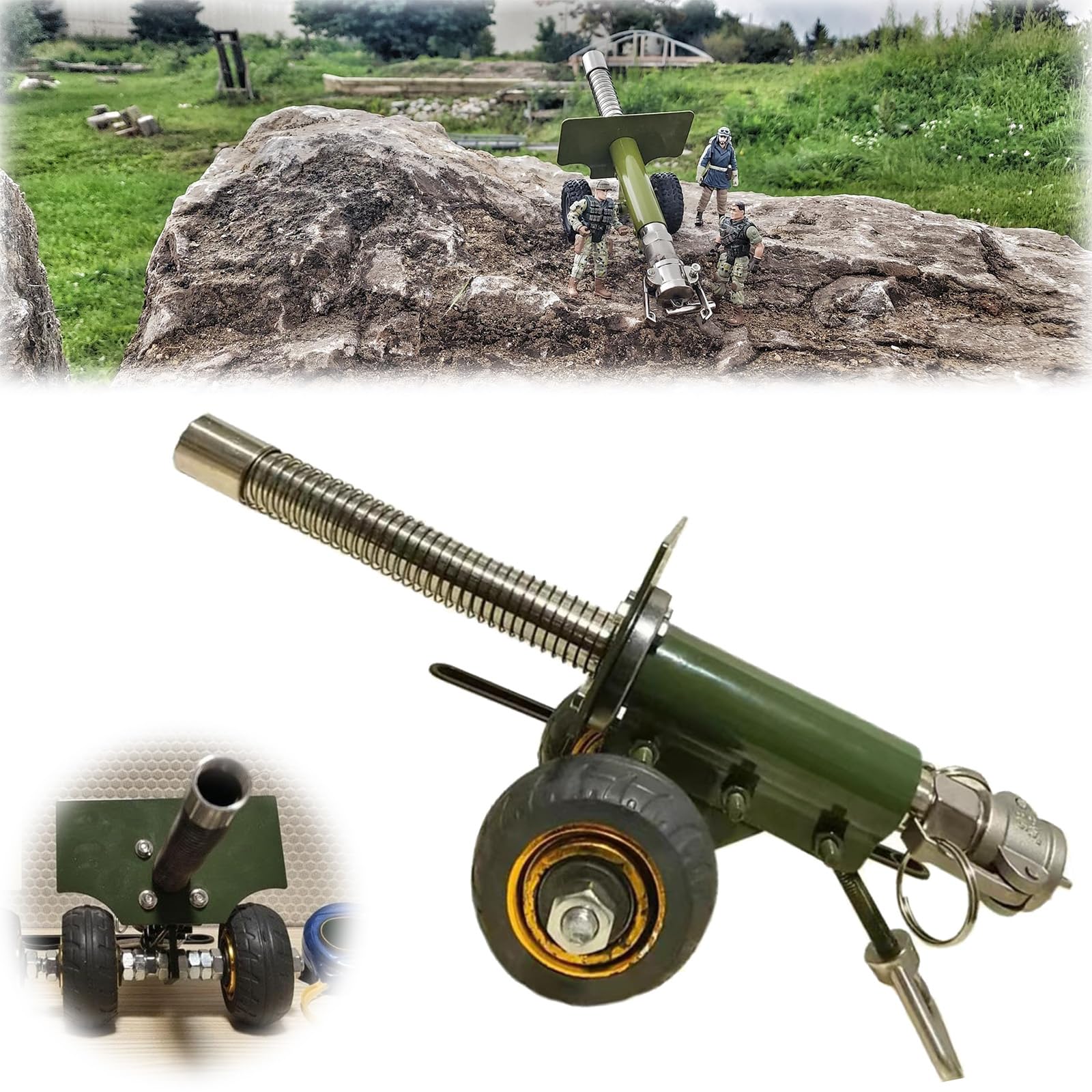 Firecracker Cannon, 2024 New Mini Stainless Steel Cannon Model, Firecracker Launcher Model for Handcraft Model Collection Gifts Desktop Ornaments