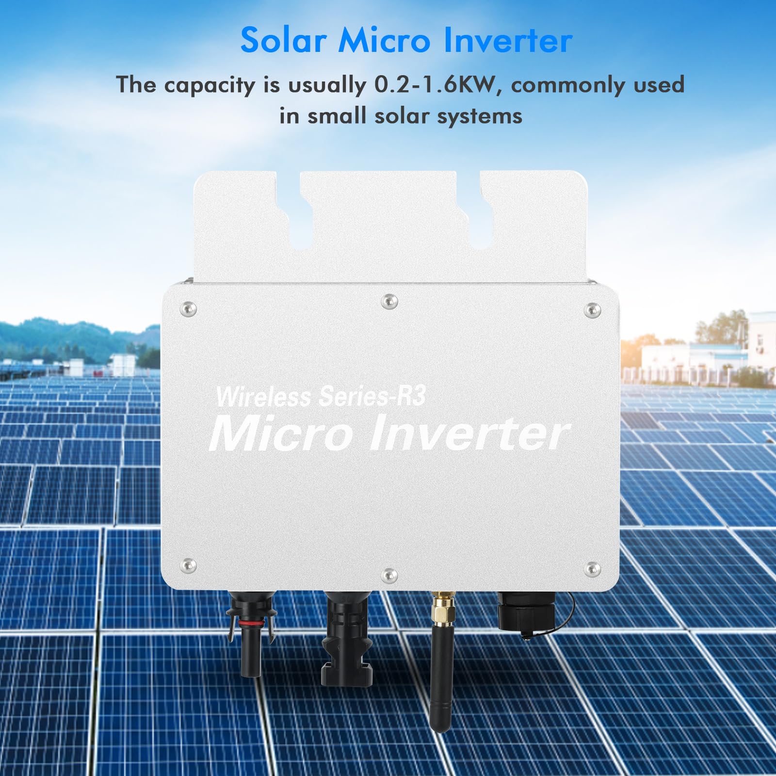 DEWIN Micro Inverter,300W Grid Tie Inverter 220V Convertisseur De Raccordement Au Réseau Micro-onduleur Solaire MPPT Avec Système De Surveillance De Téléphone Portable WiFi