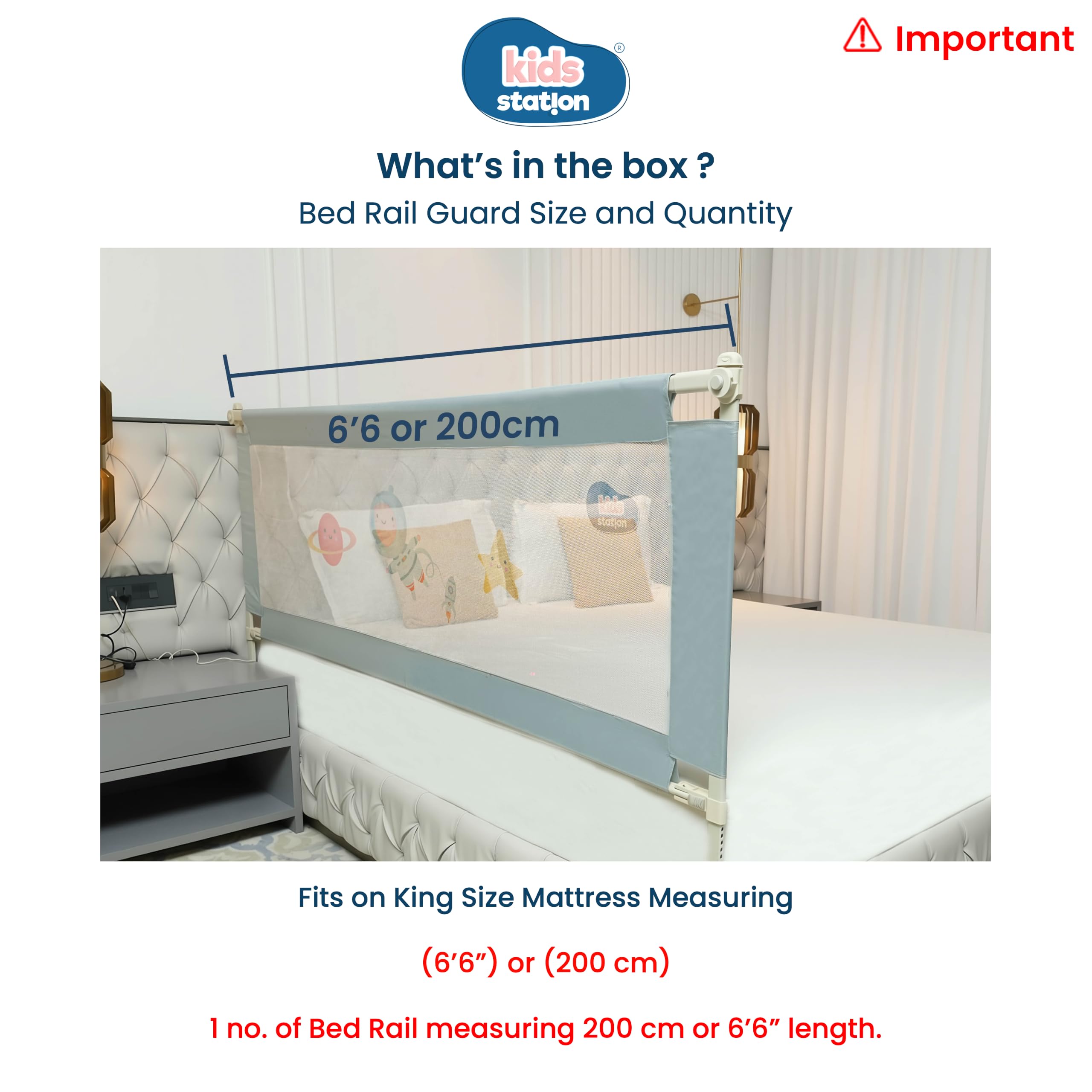 Kids Bed Rail Guard - Baby Safety Side Wall -3