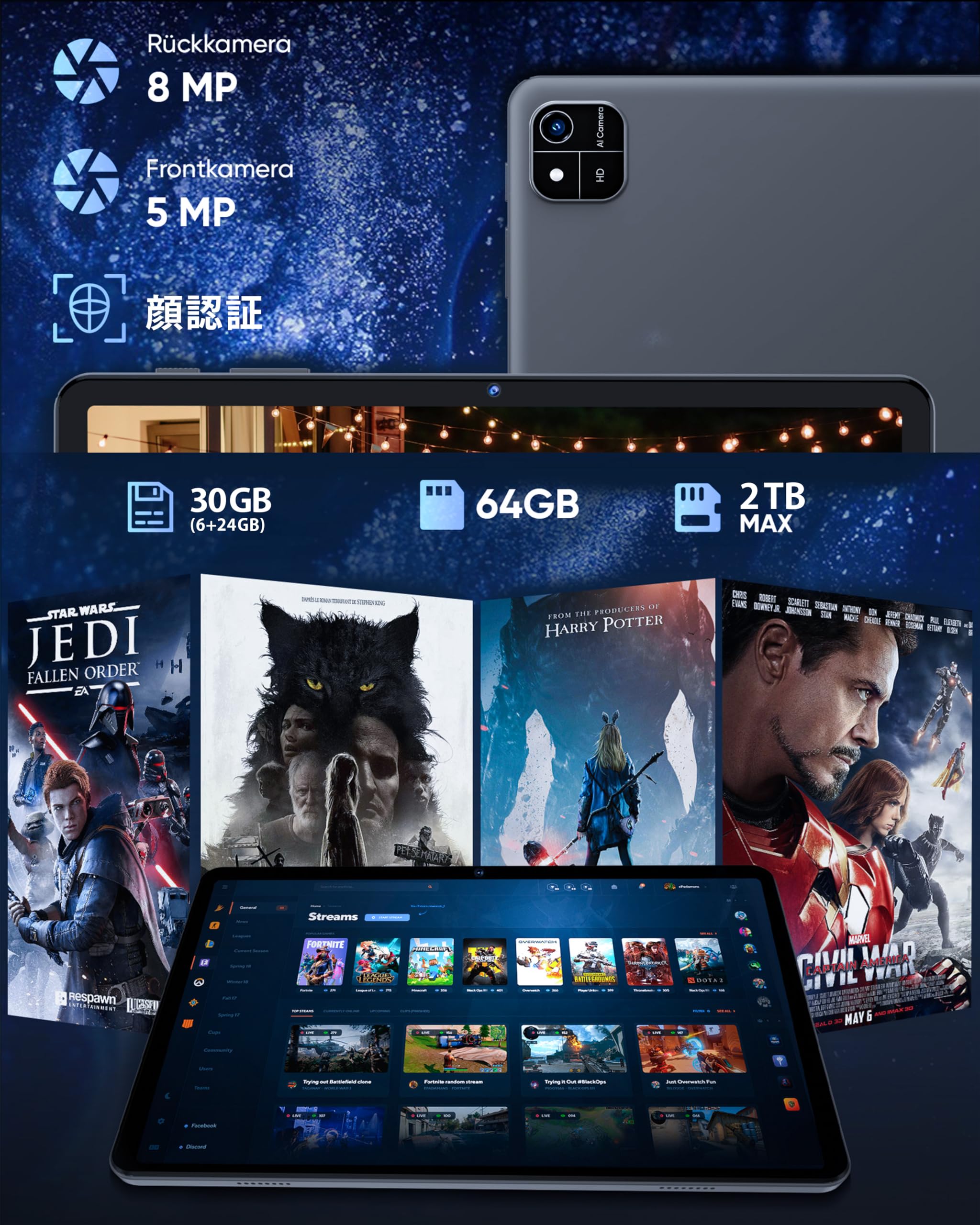 Amazon.co.jp: タブレット Android 16 搭載 ECOPAD A30 Pro タブレット