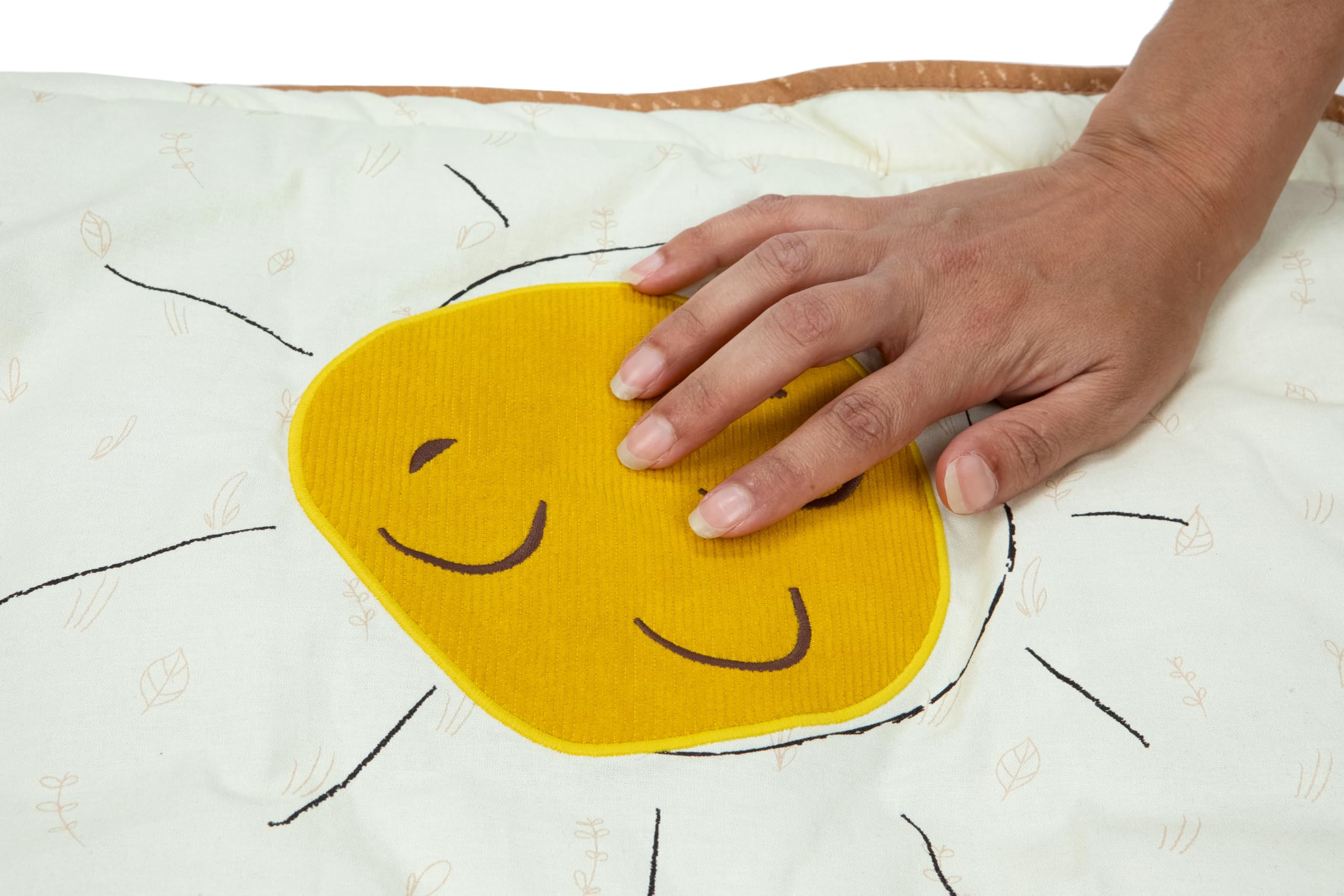 Tiny Love Weiche Super-Spielmatte aus natürlicher Baumwolle und recycelten Materialien, naturinspiriertes Design, neutrale Farben, weich, sensorisch, entwicklungsfördernd, Garden of Adventures