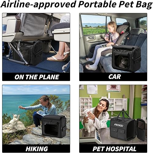 Miniatura 6 de PROKEI Mochila para gatos con paneles de malla, ventilada y cómoda soporte de espalda, perfecta para viajes, senderismo y al aire libre con gatos y