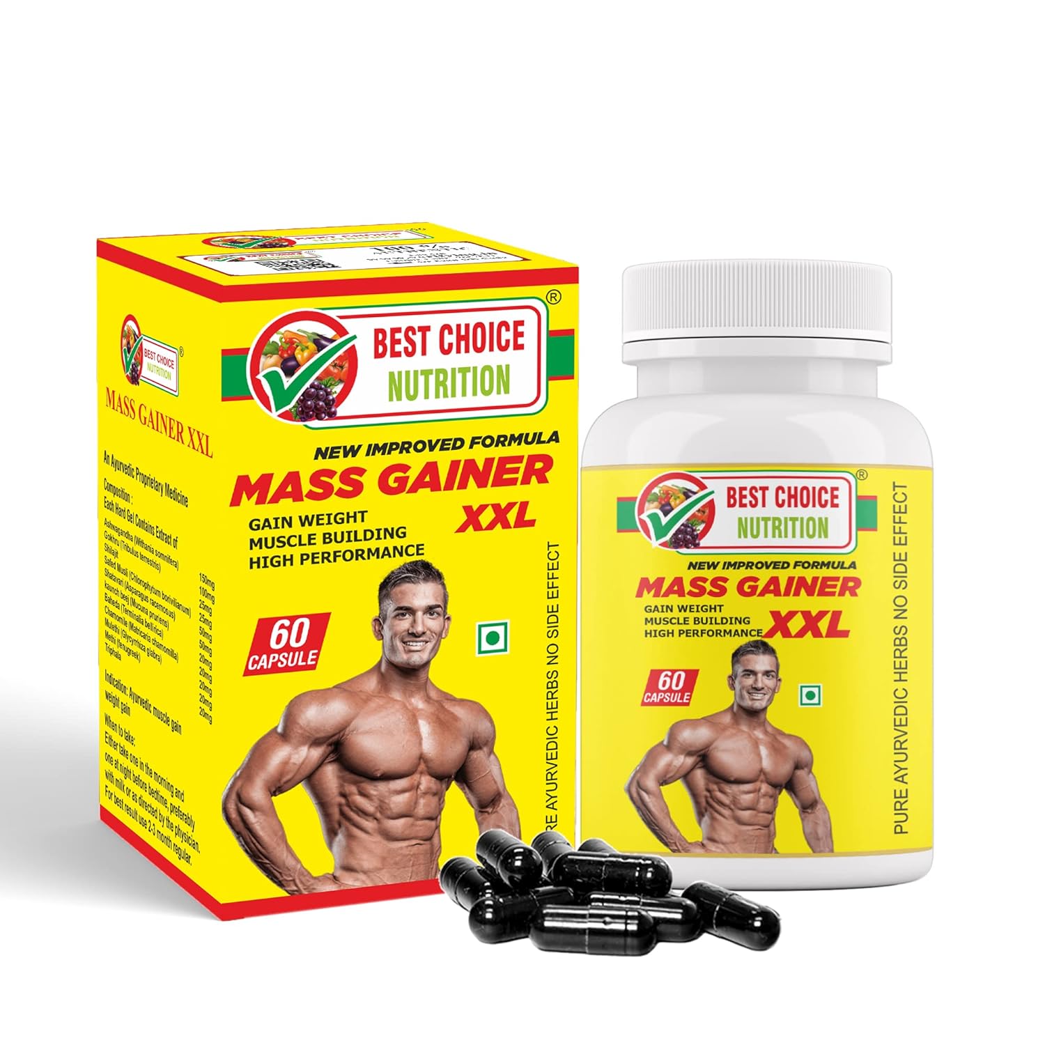 Best Choice Nutrition (MASS GAINER XXL 60 CAPSULES) Amazon.in Health