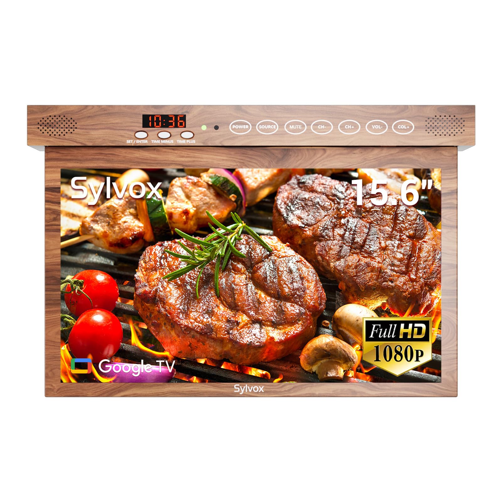SYLVOX 15.6" Google TV de Cuisine Rabattable sous Meuble - 1080P FHD