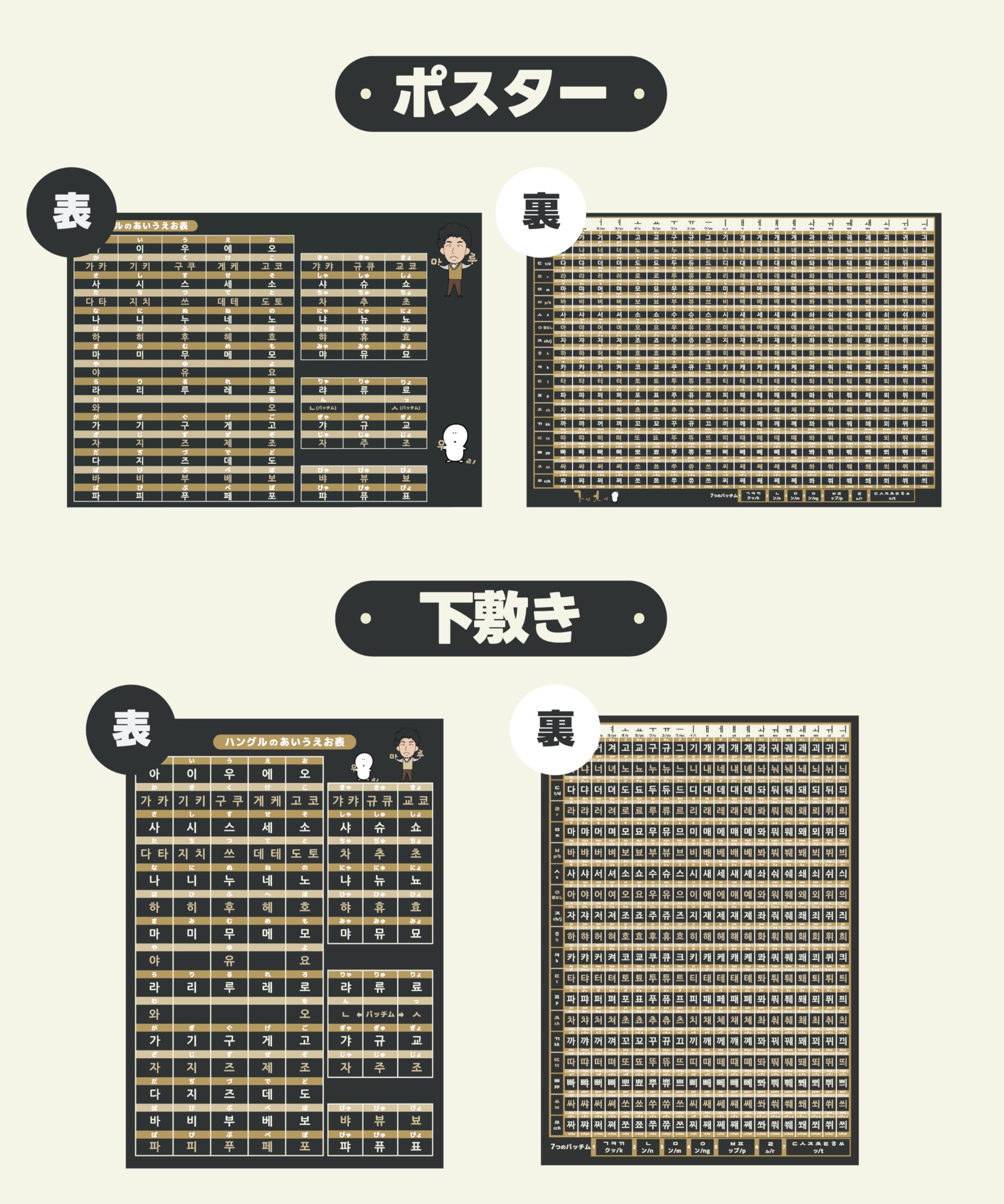 Amazon.co.jp: ハングルあいうえお表（下敷きセット） (黒) : 文房具